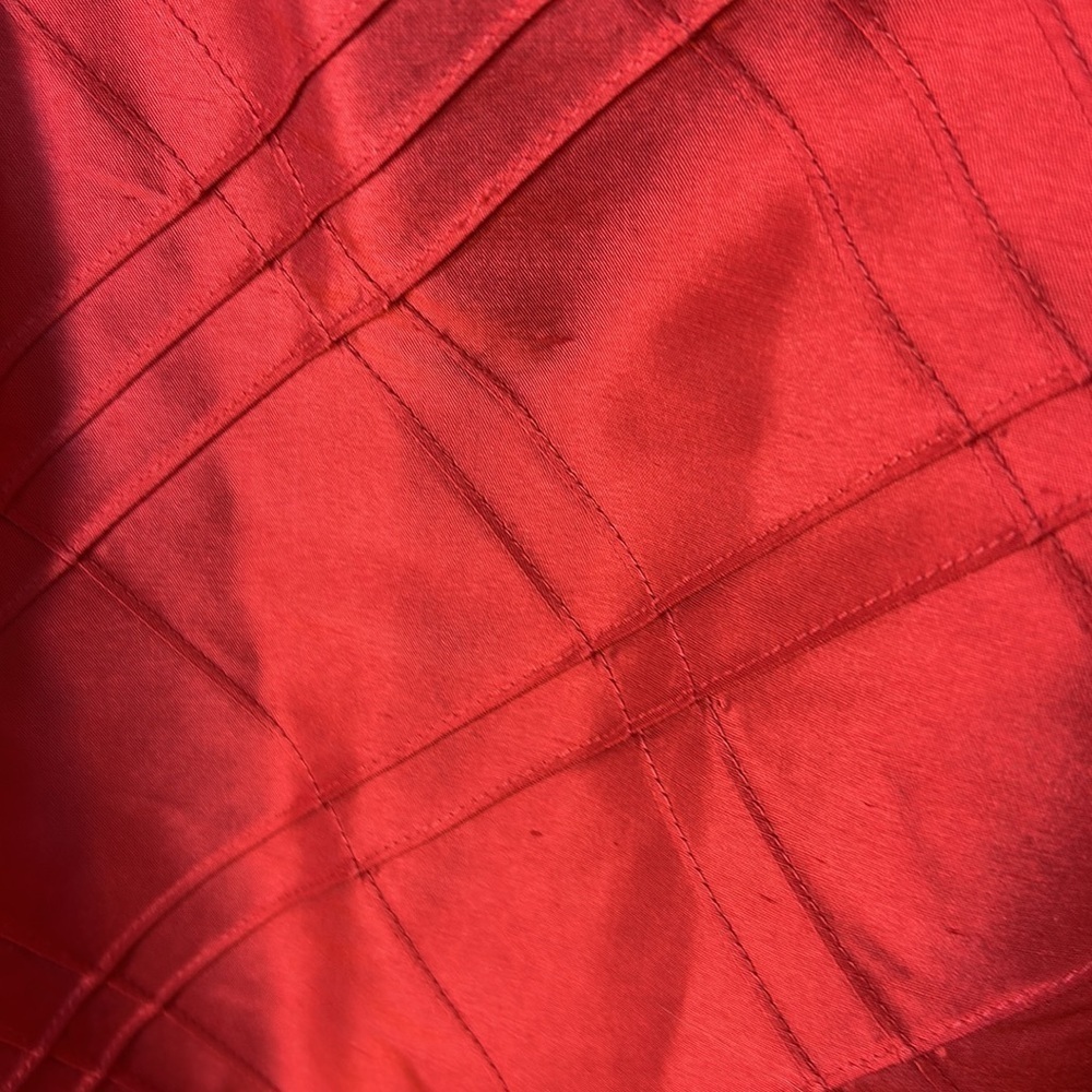 Talbots petite pure silk textured taffeta red midi length skirt size 16 WP - Picture 9 of 9